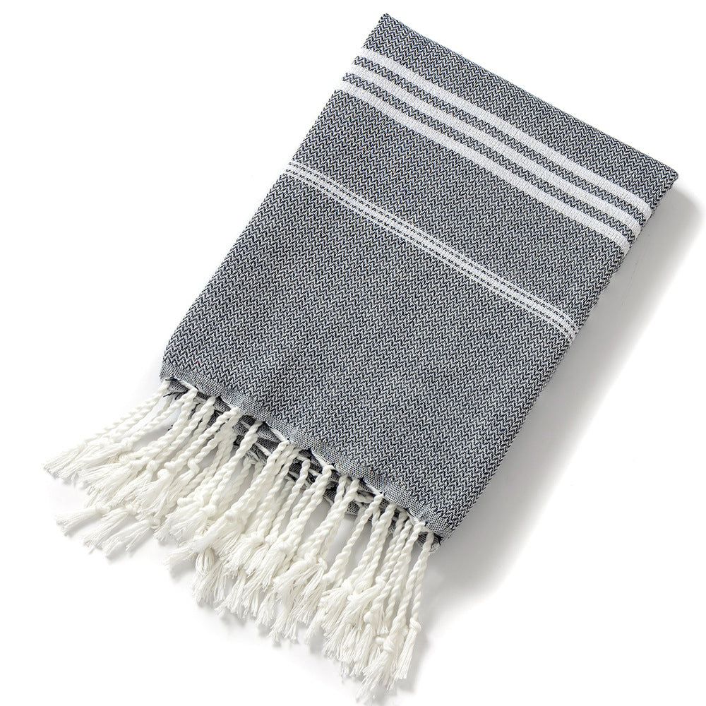 Tassel turc Polyester coton serviette de bain