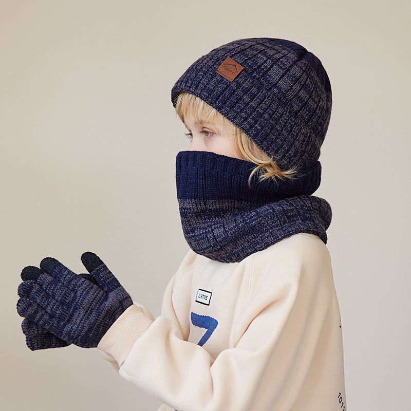 Capuche en laine tricotée pour enfants