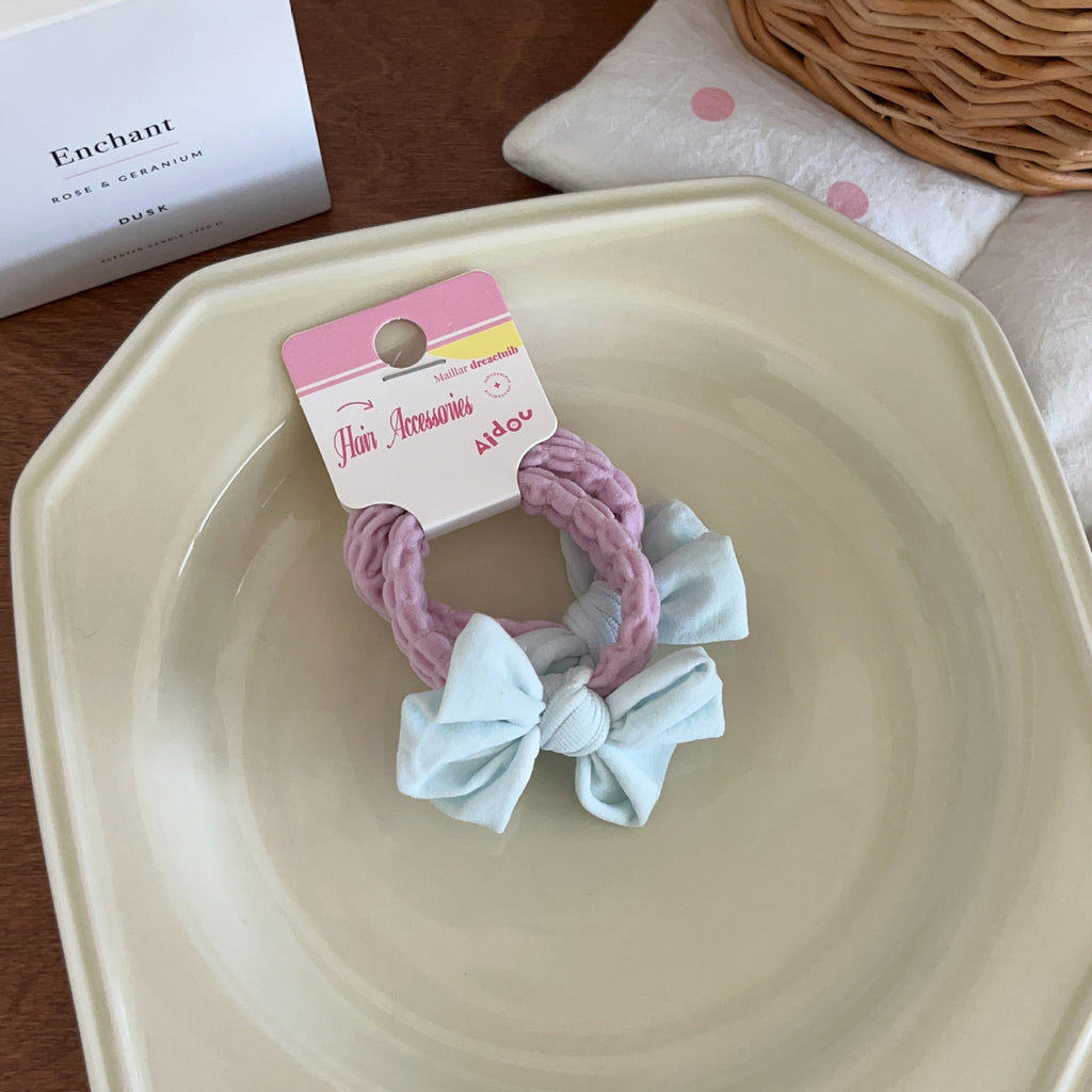 Macaron Bow serviette anneau corde de cheveux ne nuit pas à haute élasticité