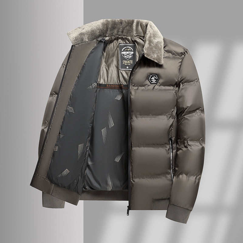 Manteau casual rembourré en coton pour les papas d'âge moyen