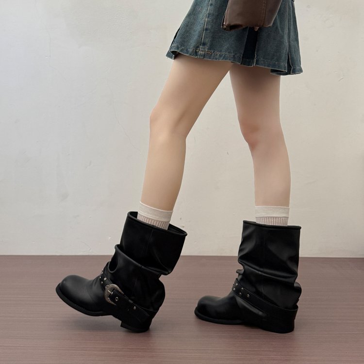 Bottes de cow-boy de l'Ouest en cuir véritable pour femmes