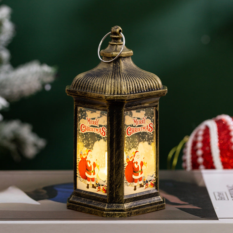 Décorations de Noël Props Bougie Led Lampe à Vent Lampe à Suspension de Noël Portable Nig