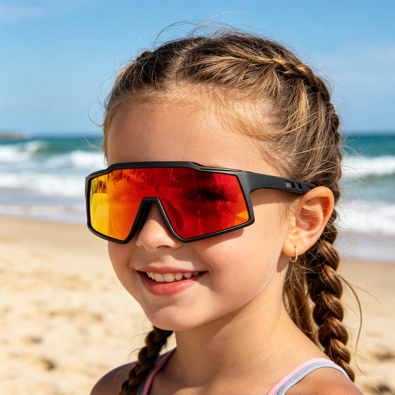 Lunettes de vélo polarisé pour enfants pour adolescents Sports de plein air et plein air