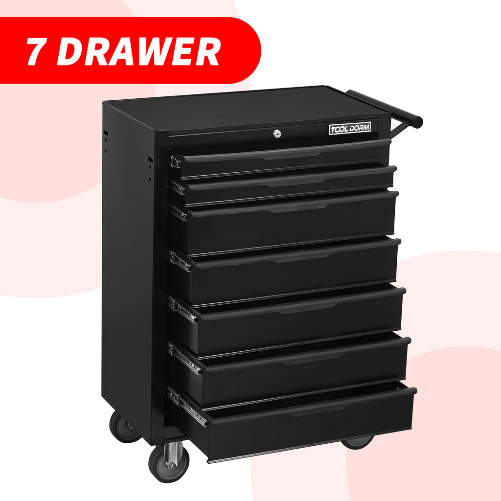 Tool Armoire Panier d'outils 24.2 pouces avec tiroirs et roues en métal Rolling Tool Box