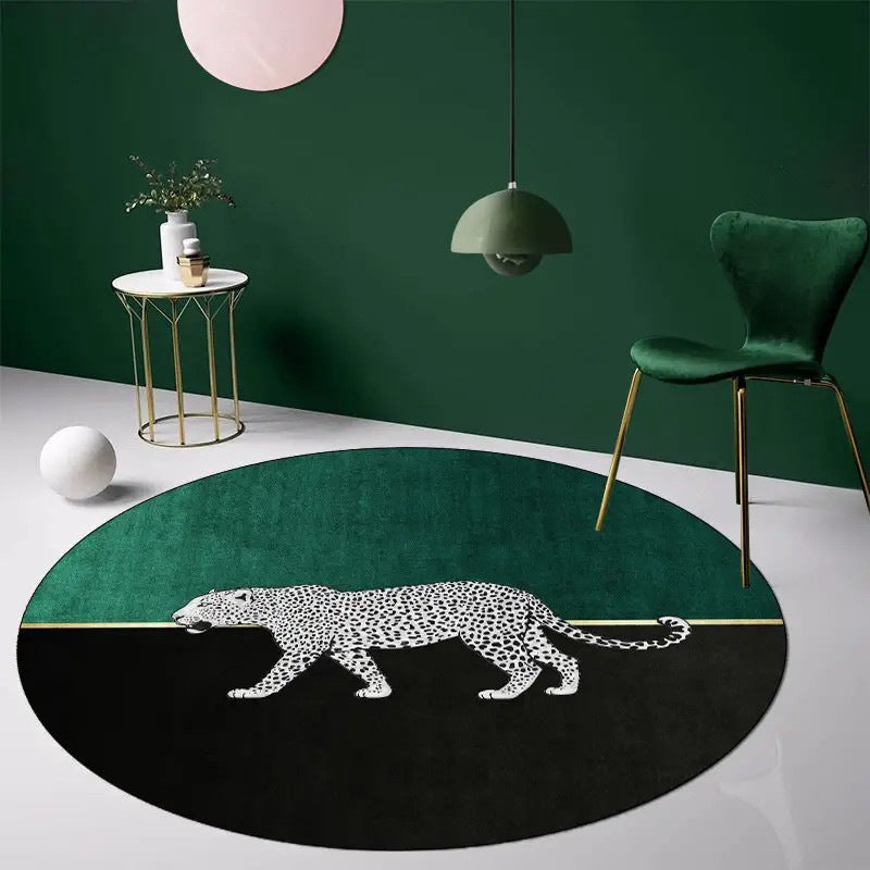 Tapis de velours en cristal retro Léopard américain