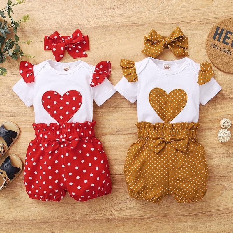 L'amour des enfants manches courtes et pointes Headscarf Pajamas