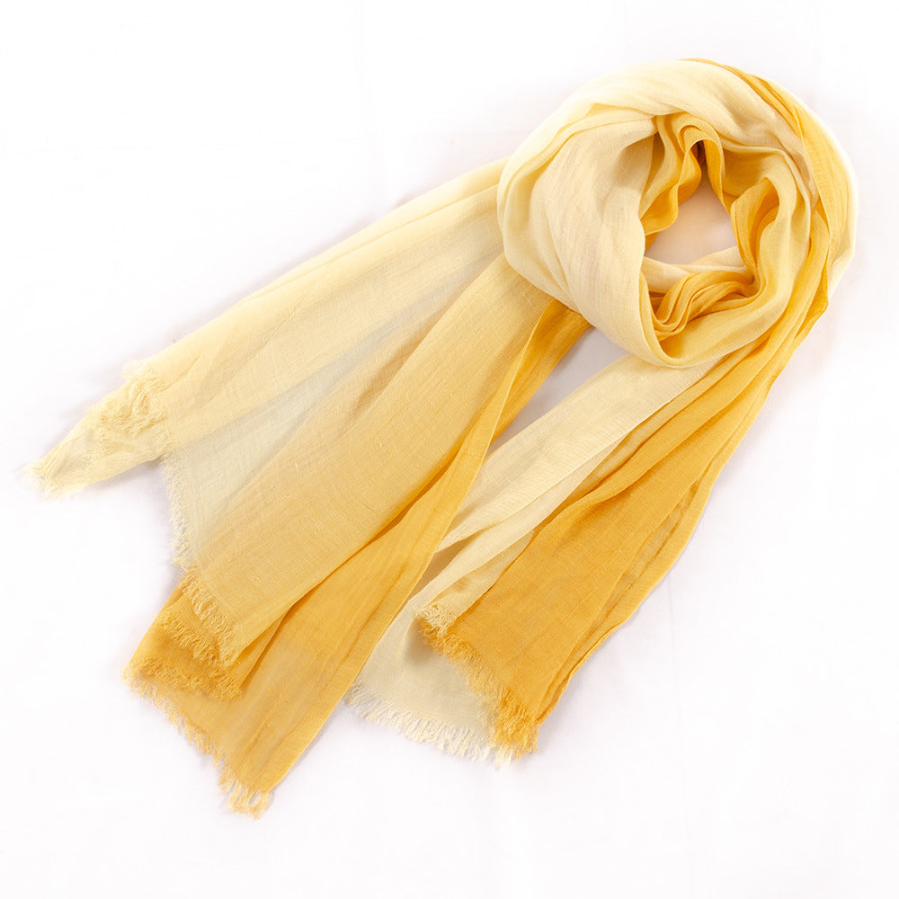 Grande écharpe douce chaud en coton Tassel