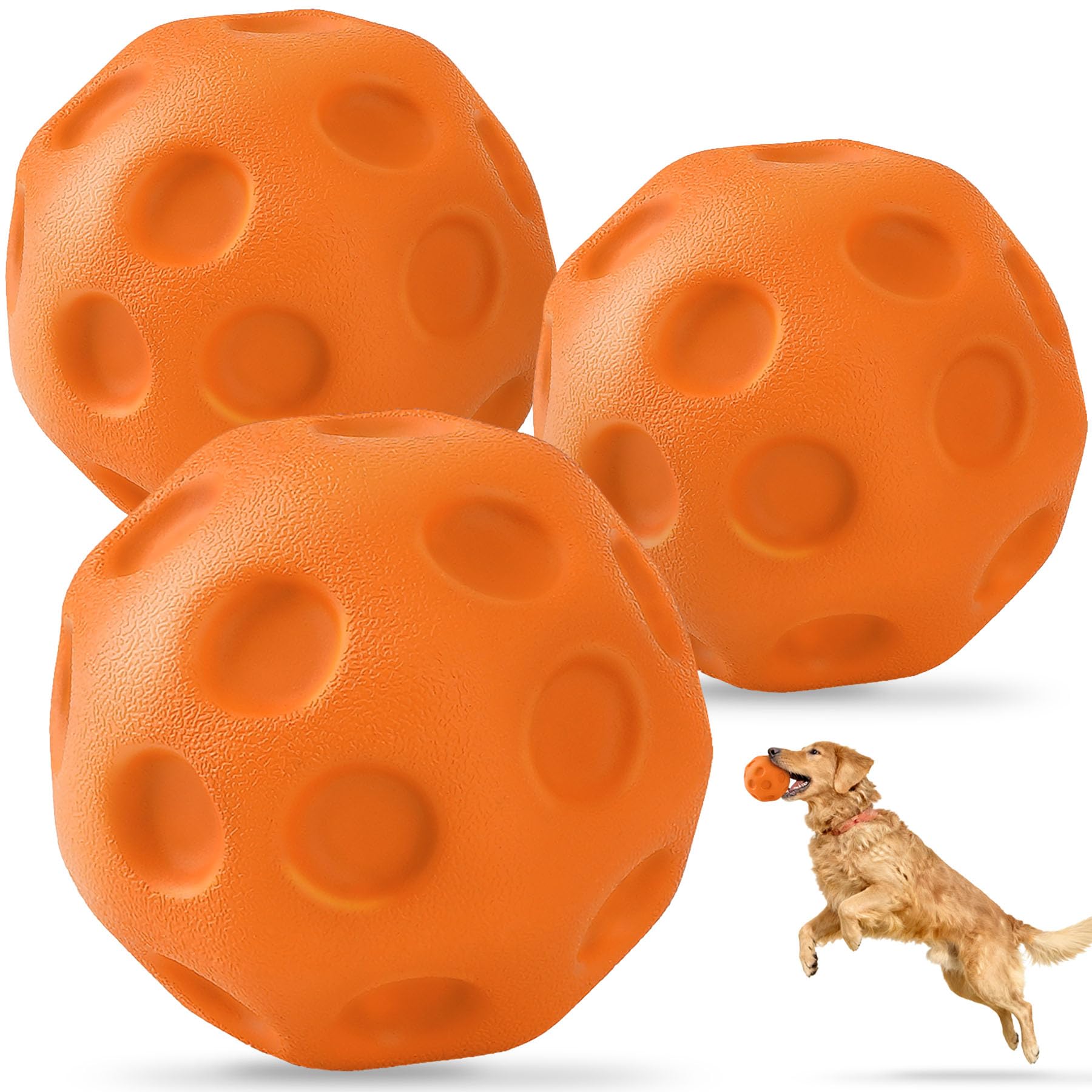 3 boules de chien pack pour chiens moyens et grands - hauts rebonds et ballons flottants