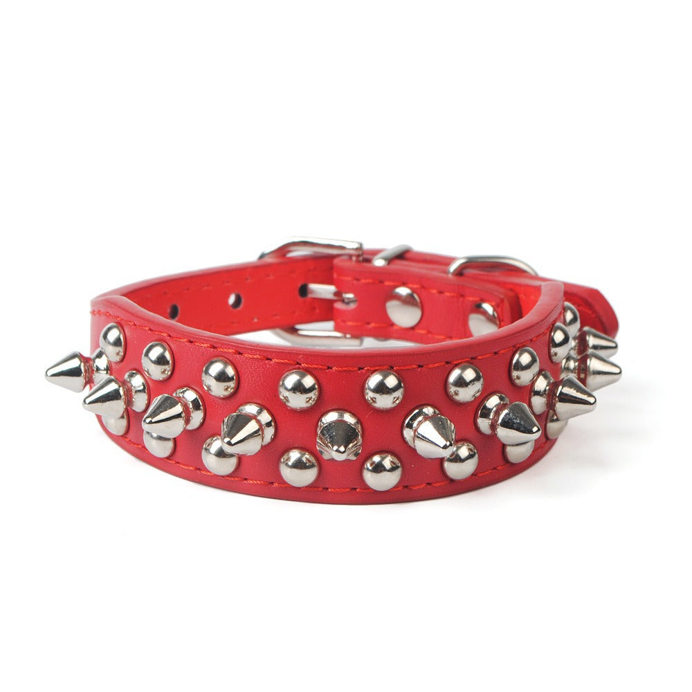 Jeu de laisse et de collier en cuir PU épaissé