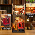 3d Puzzle en bois pour adultes Baker Street Book Nook avec lumières Modèle Kit Dollhouse bricolage Min