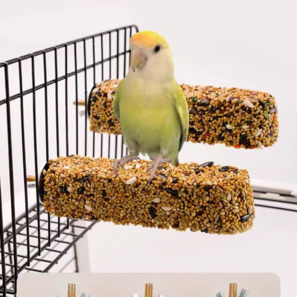 Stick et jouet à croquer spécifiques aux perroquets