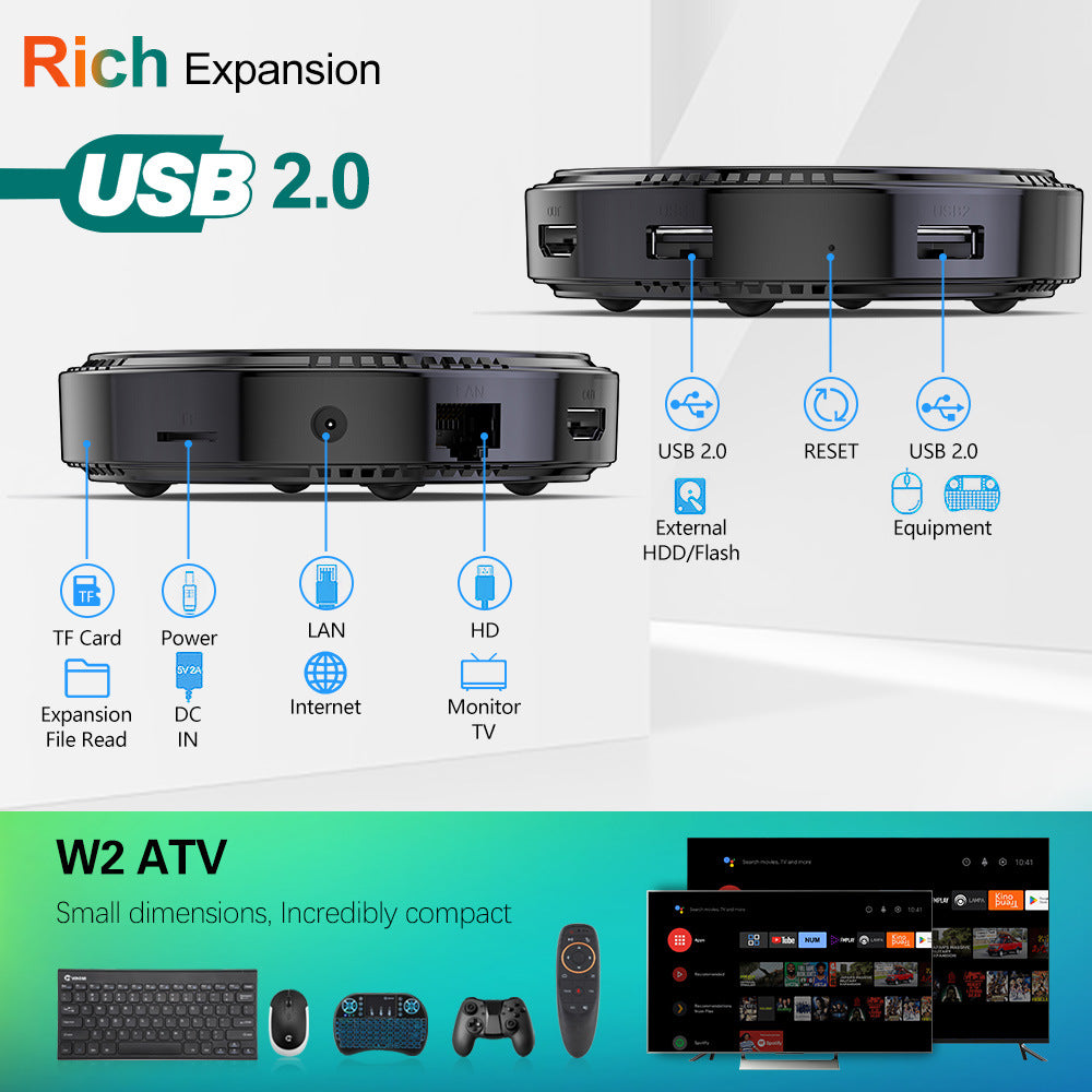 W2 TV Androidtv11 Smart TVBox AmlogicS905W2 Double Wifi