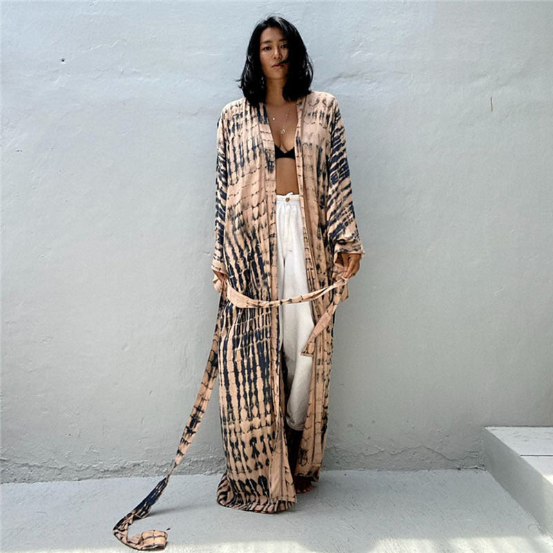 Imprimé Sexy Loose Sun Protection Bikini Blouse