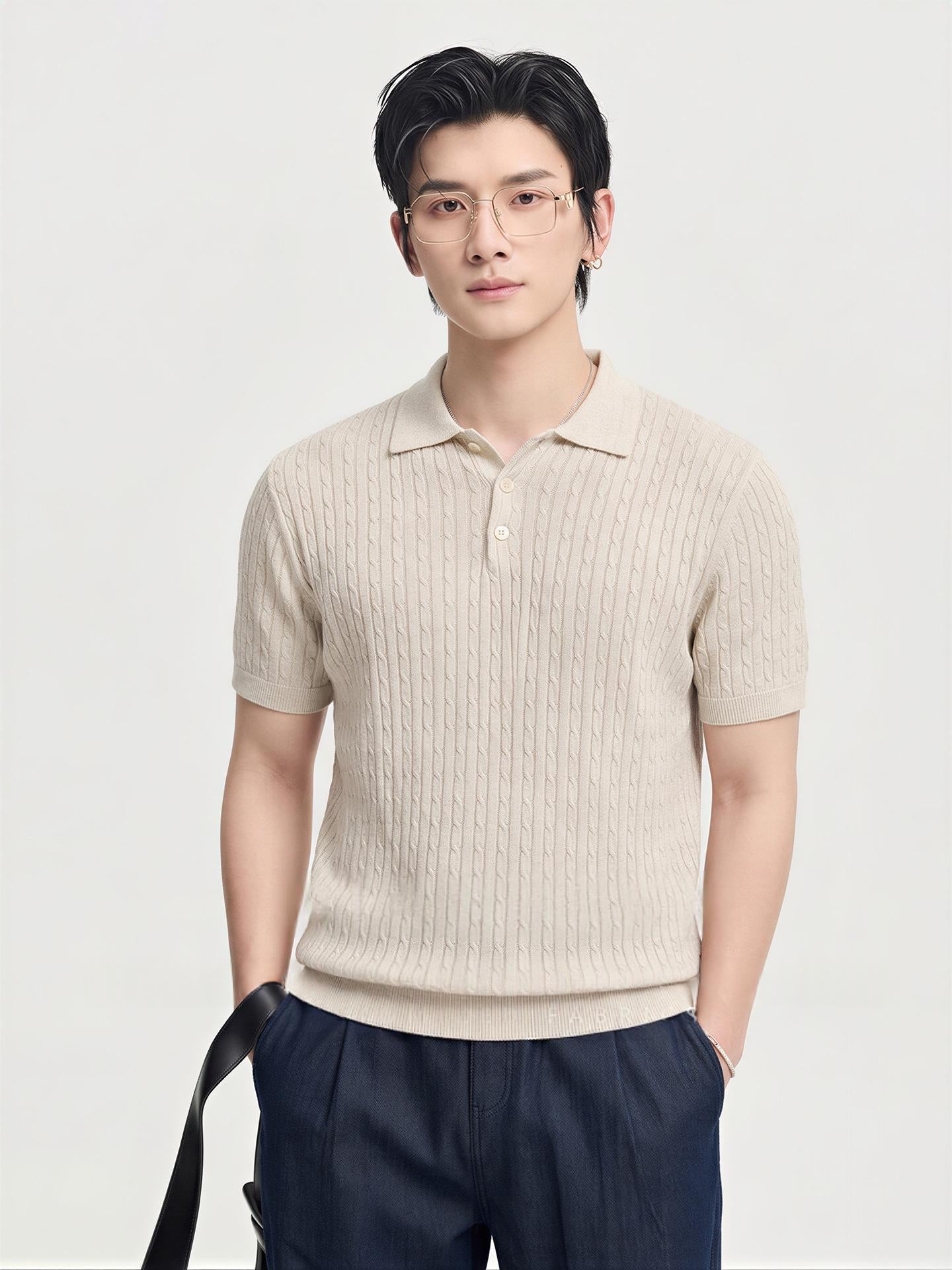 T-shirt à manches courtes pour hommes tricotés