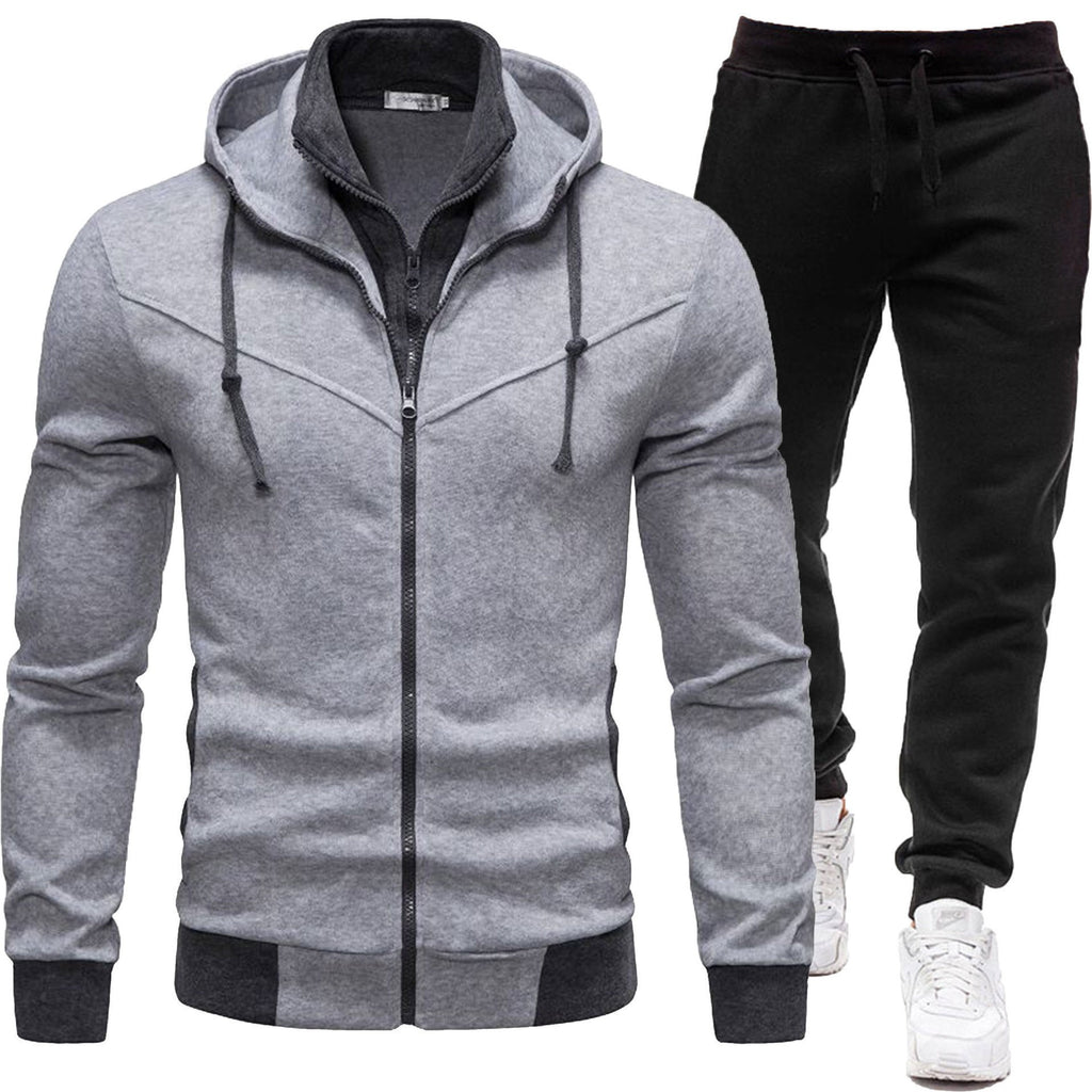 Veste de patchwork sport et pantalons à manches longues occasionnels