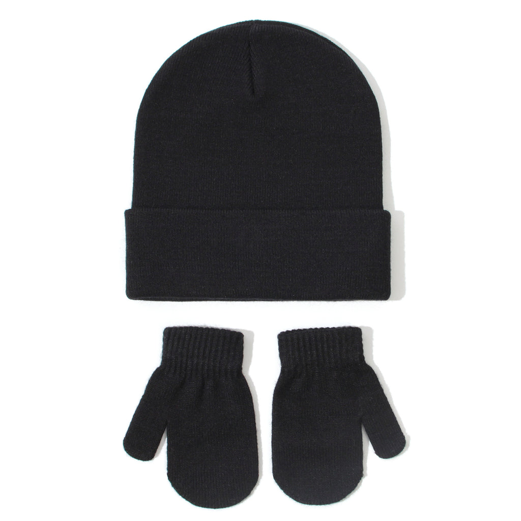 Gants de chapeau tricoté pour bébé en couleur unique
