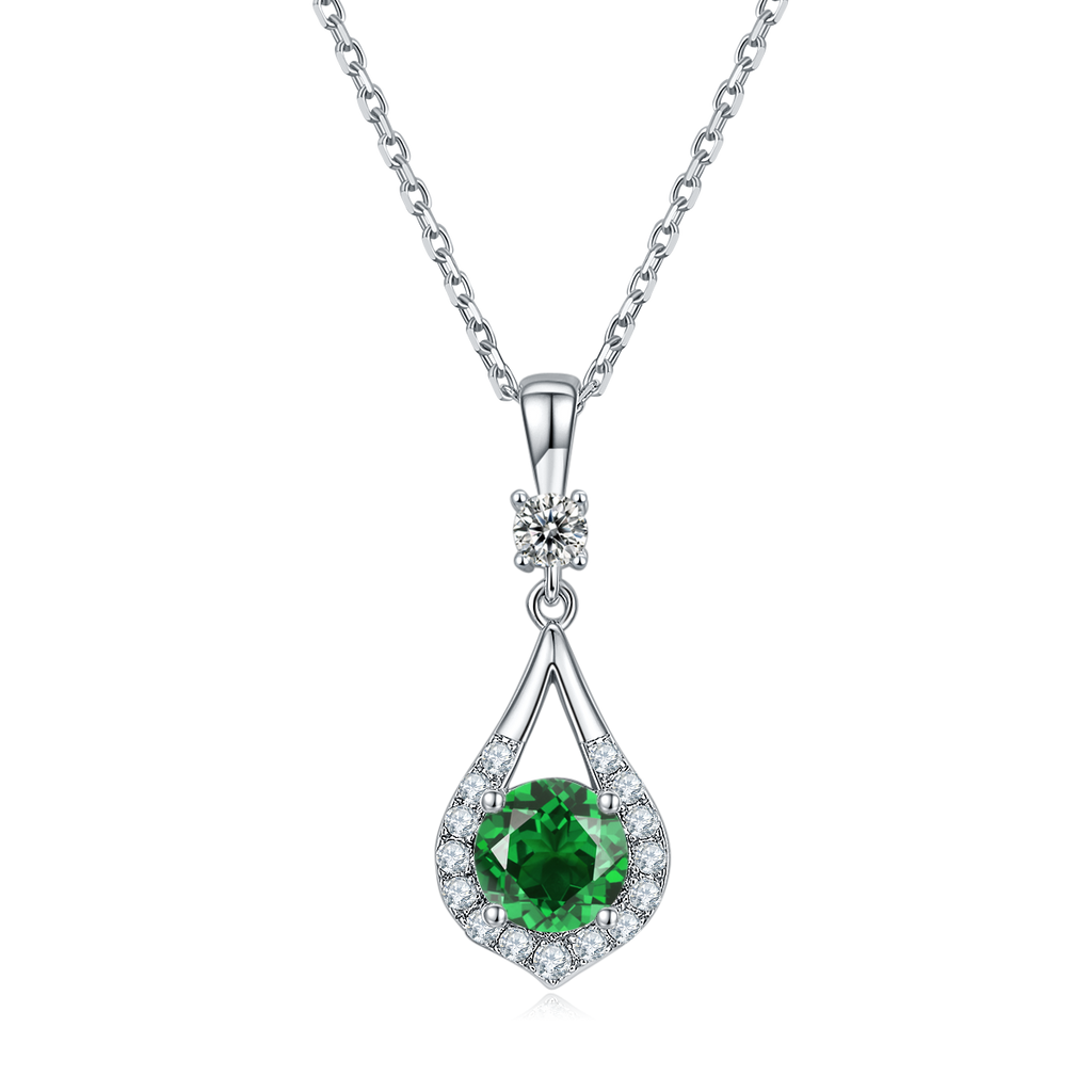 S925 Collier en argent sterling Teardrop Halo