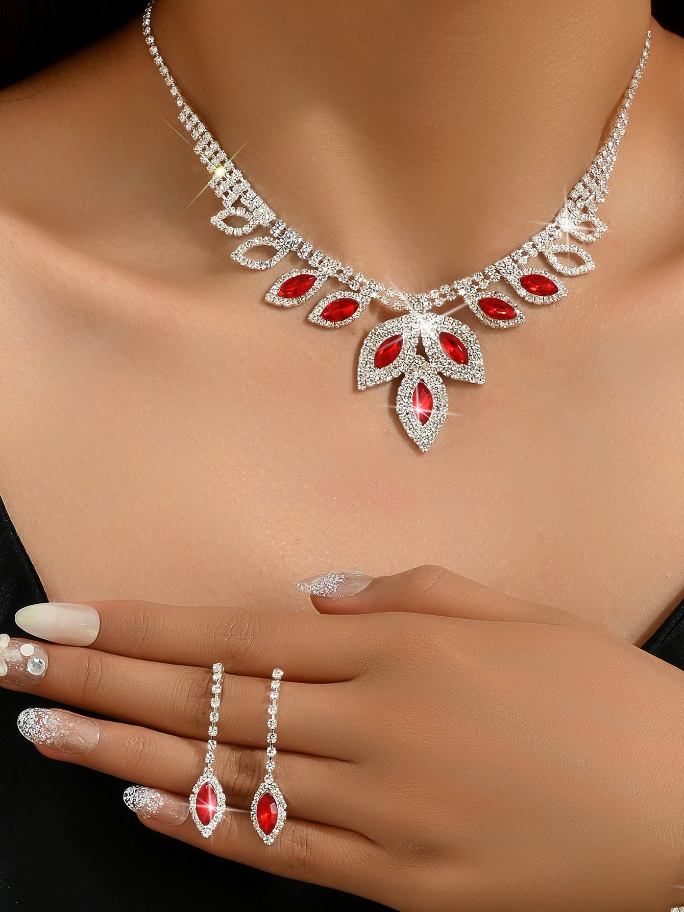 Ensemble de bijoux pour femmes Marquise-Tone CZ 3Pcs