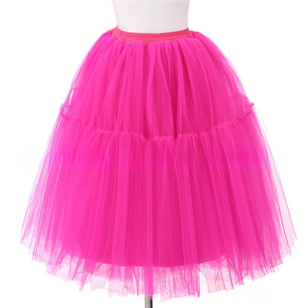 Jupe européenne et américaine à 6 couches Tulle plissée