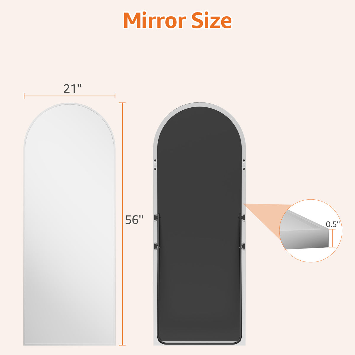 Miroir de pleine longueur Arched