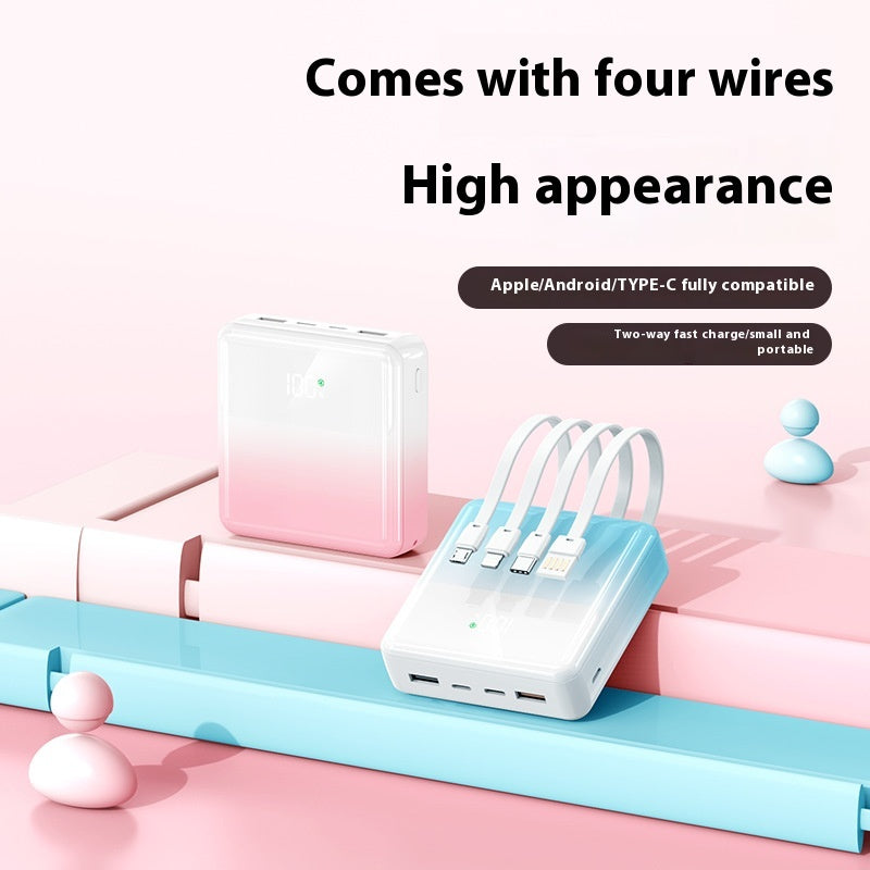 Bon look Gradient Color Super Fast Charge Grande capacité Alimentation mobile