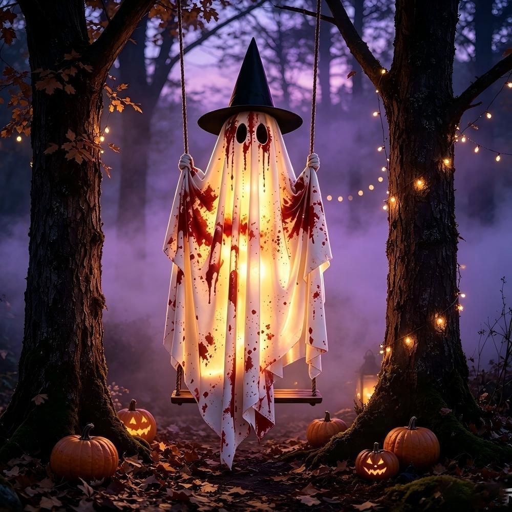 Bloody Witch Swing Ghost mignon Glowing Ghost ornement suspendu