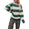 Bloc de couleurs rayé Pull-Pilote-Pilote-Pilote pour femmes