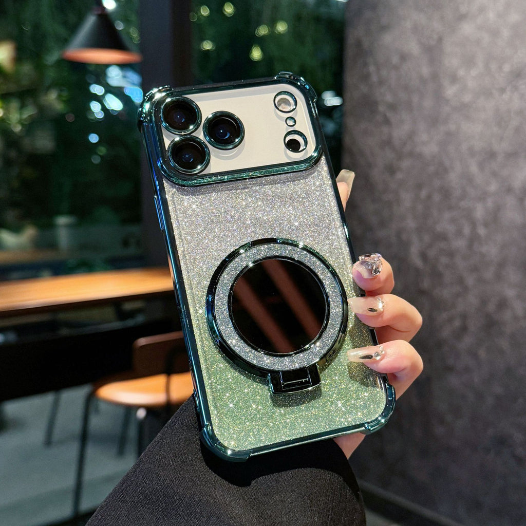 Étui de téléphone magnétique pour miroir de paillettes
