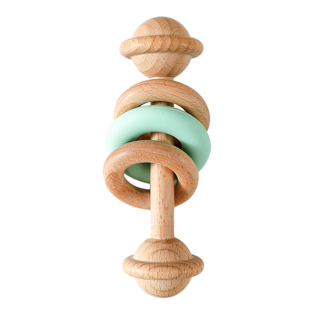 Anneau de silicone en bois en forme de clochette bébé