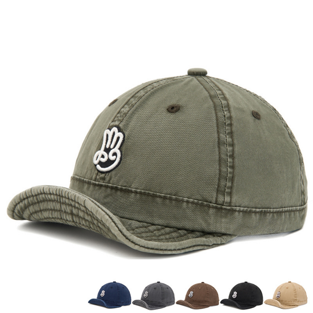 American Retro imprimé à la main lavé Motif de baseball avec brim pliable et sof