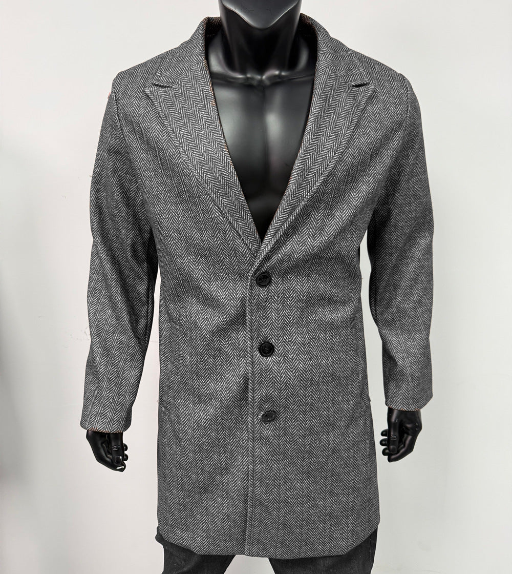Manteau de laine mi-longueur pour hommes