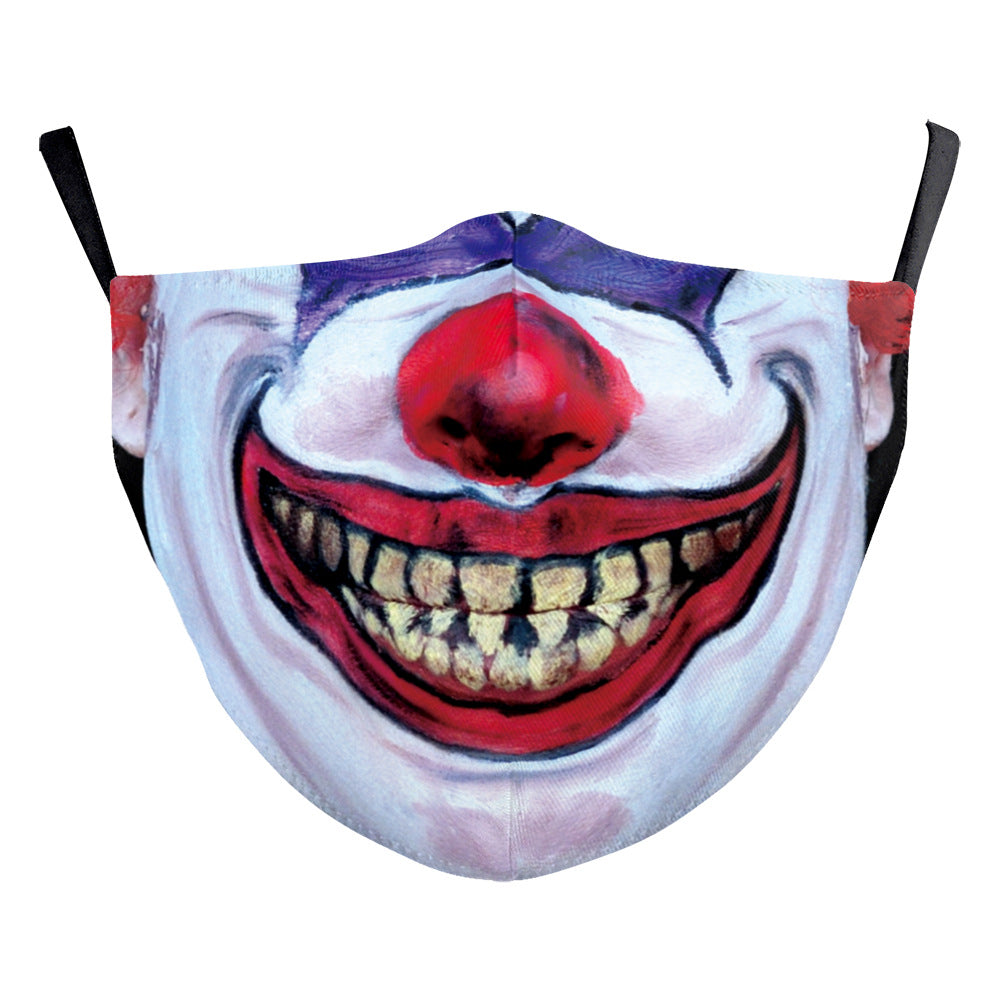 Halloween impression numérique drôle Horreur visage double couche masque de poussière