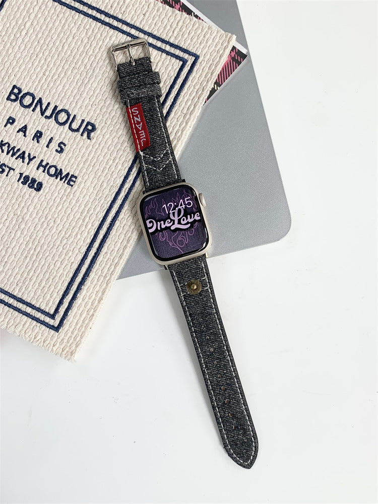Élégant style de bracelet de montre rétro denim d'été