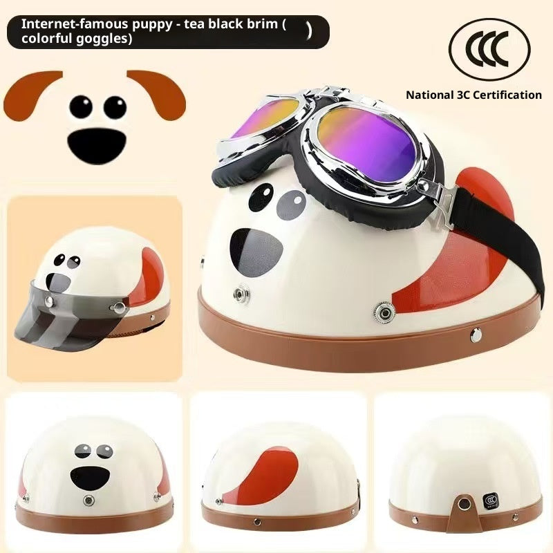 Voiture électrique quatre saisons casque chaud universel homme mignon
