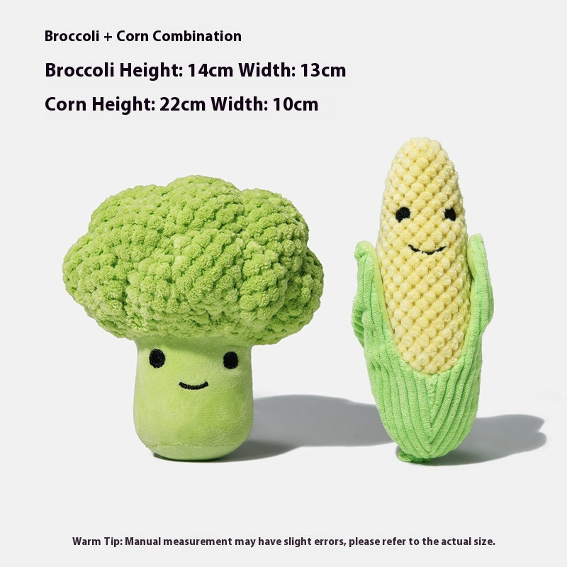 Chien Molar Dents Nettoyage Brocoli Plush Doll Sound Toy