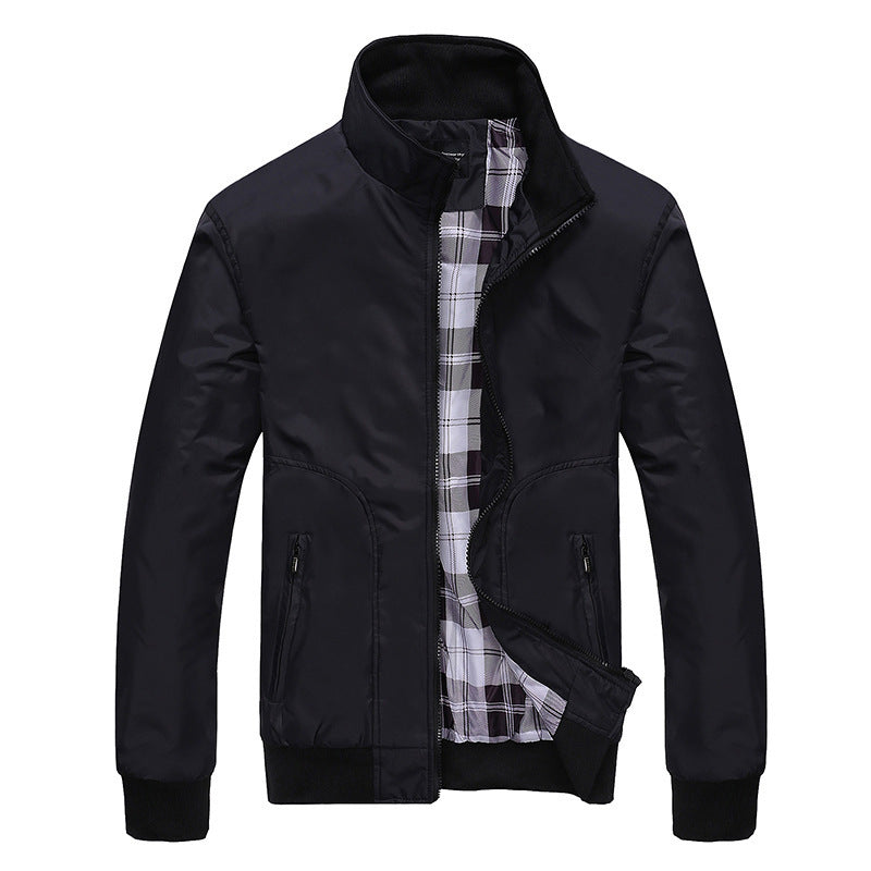 Manteau casual homme de style coréen avec un collier stand-up