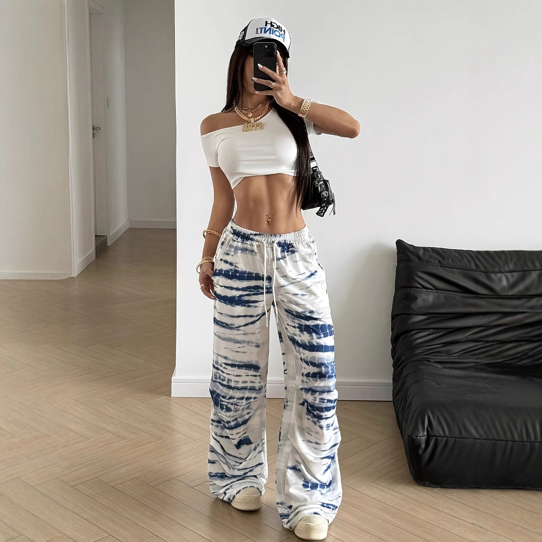Pantalons en cuir mince imprimé pour femmes