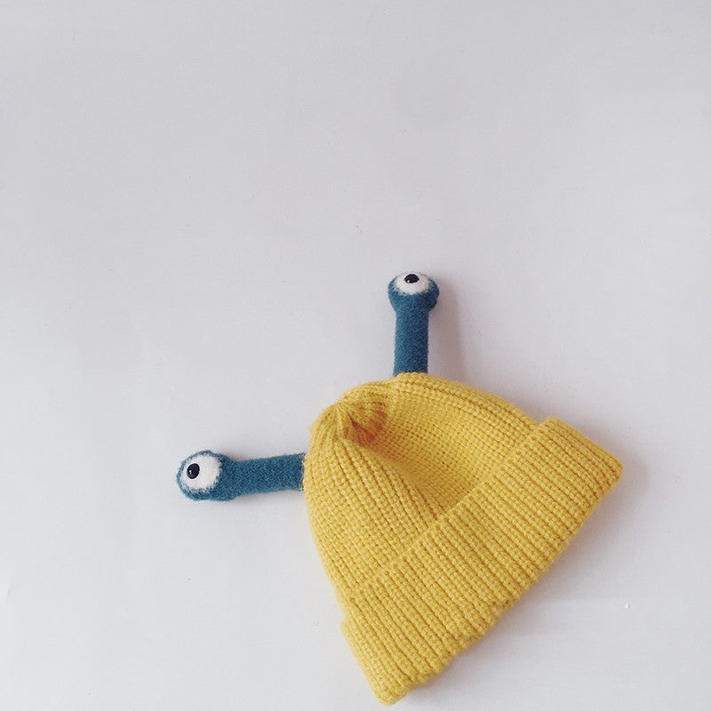 Pure Color Korean Version Ins va appeler la grenouille chapeaux tricotés enfants