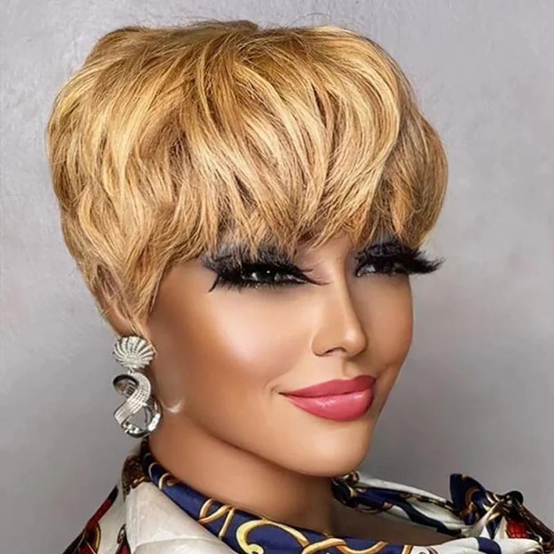 Fashion brune cheveux courts éponge synthétique