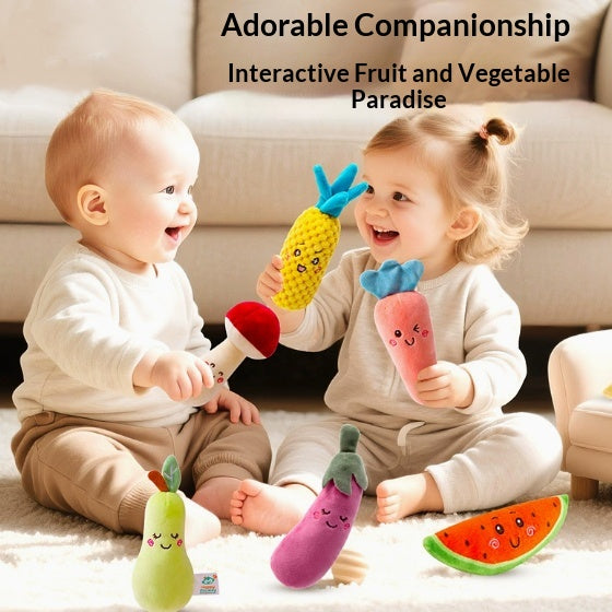 Cartoon Légumes et Fruits set Hand-Rattle Jouet bébé pour les mois d'entraînement de Grasping