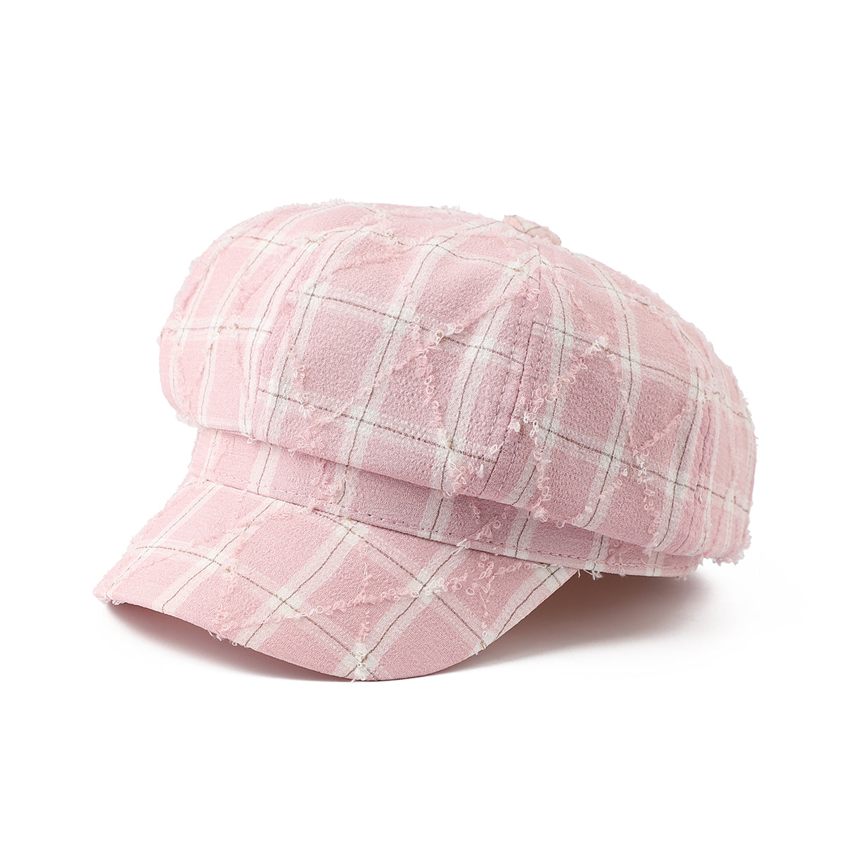 Béret octagonal à carreaux rétro