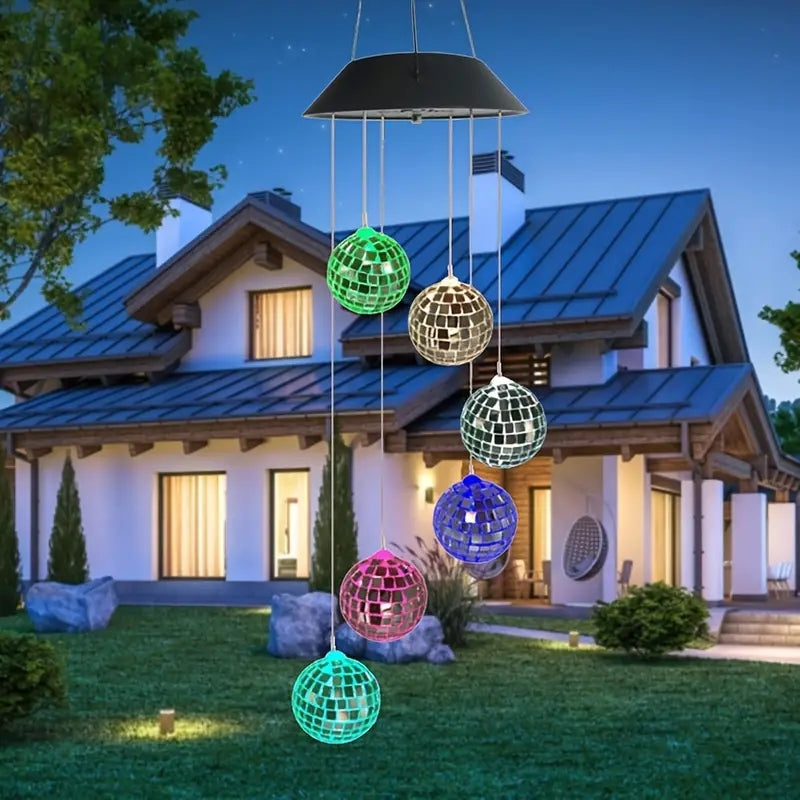 1pc Sun Wind Chimes Mobile Suspension LED Light Color Changing Wind Chime Birthday Gift for