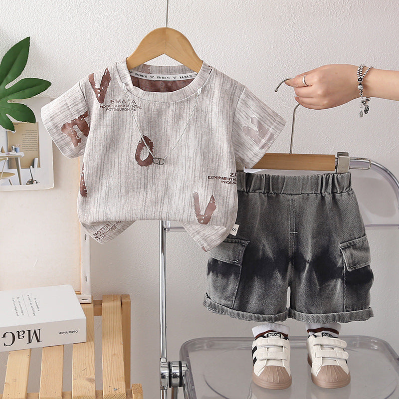 Boys Burnout Short Sleeve Set