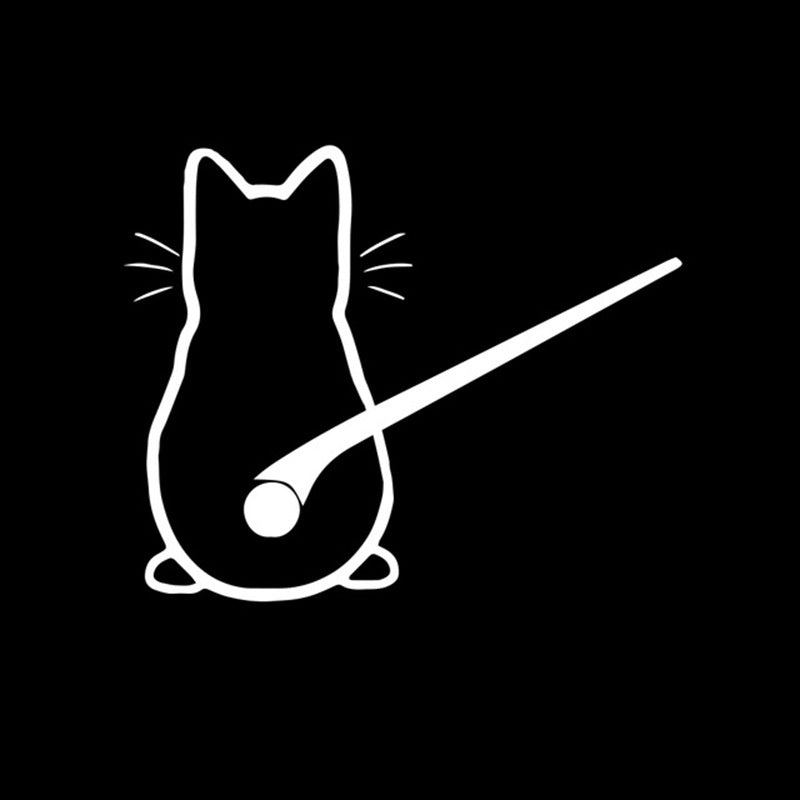 Love Heart Electrocardiogramme Musique Cartoon Cat Autocollant