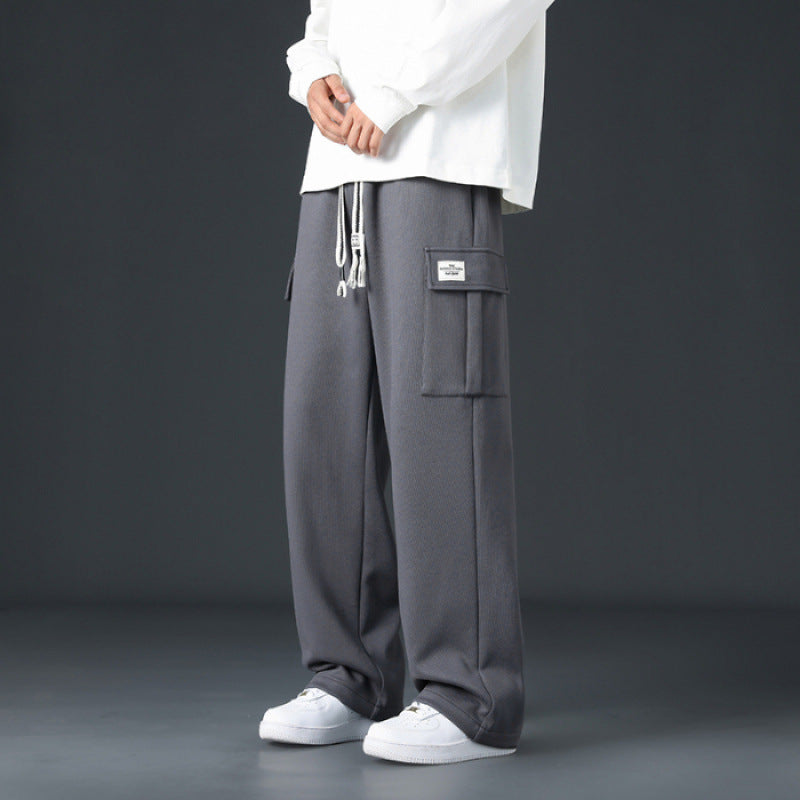 Pantalons casual masculins sans drapage et large jambe