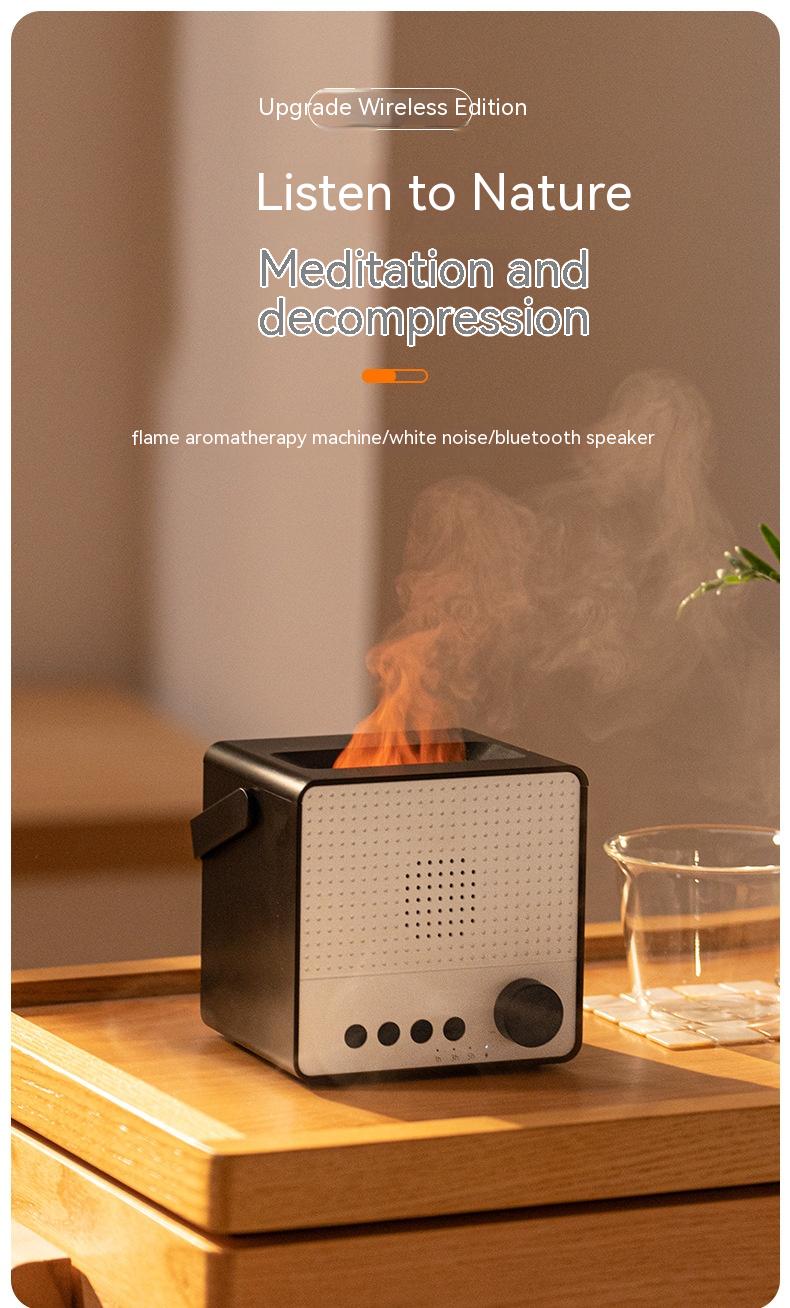 Timing Charger Décompression Flame Aroma Diffuseur Blanc Bruit Haut-parleur Bluetooth