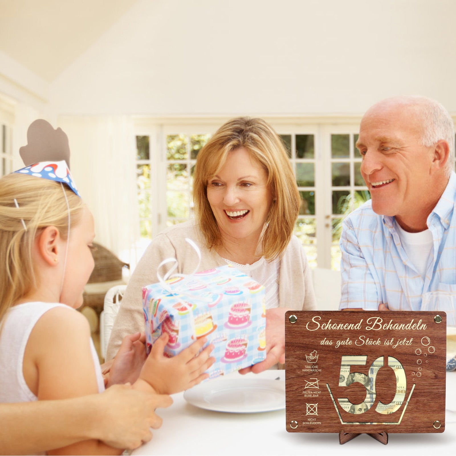 Forfaits de fête - Cadeau en bois pour un 50e anniversaire – Un souvenir intemporel pour un anniversaire spécial