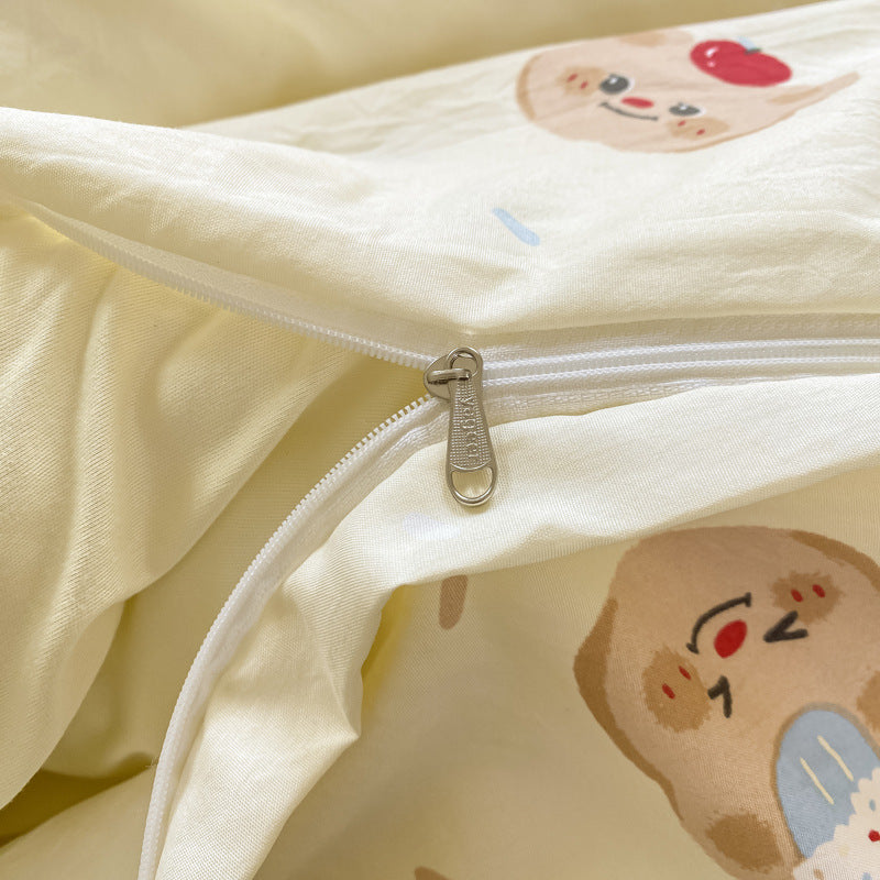 Classe A Ensemble de literie à quatre pièces en coton plié de qualité maternelle et infantile