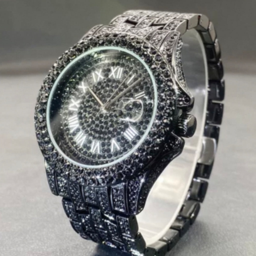 Full Diamond High End Calendrier Montres Quartz Hommes Montres Messieurs