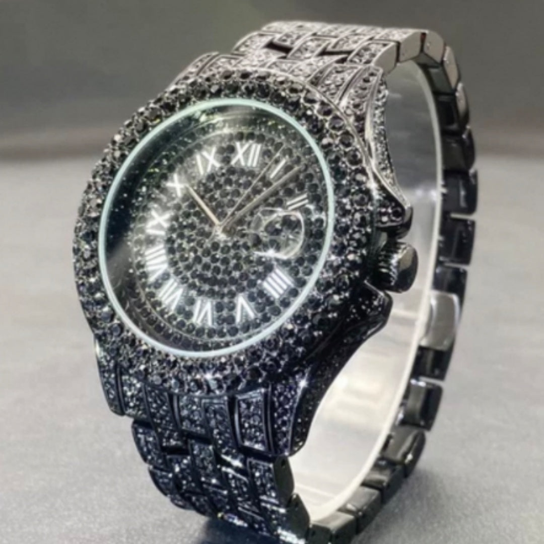 Full Diamond High End Calendrier Montres Quartz Hommes Montres Messieurs
